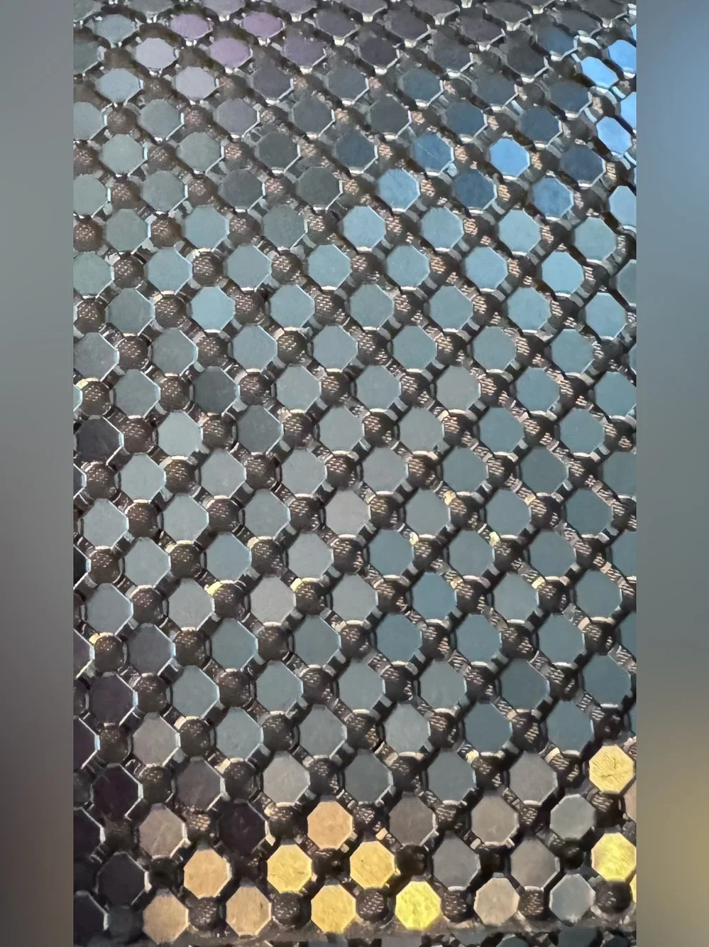 Jessica McClintock Silver Metallic Mesh Clutch w/o Strap